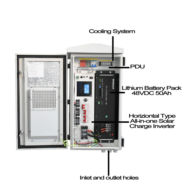 13.3KG IP55 Dış Mekan Kabini 60VDC Dış Mekan Güneş Enerjisi UPS Sistemi